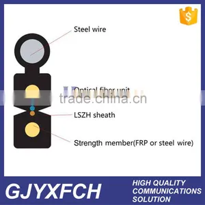 GJYXFCH Self-supporting Two Parallel FRP Strength Member Outdoor FTTH Fiber Optic Cable thumbnail-1