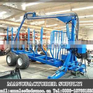 Forestry Machine 10 Ton Log Trailer With Crane thumbnail-1