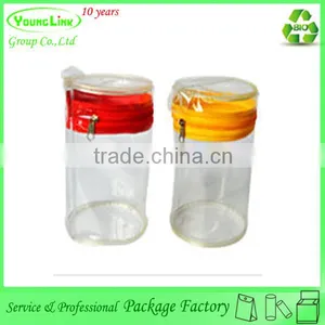 Customized Clear Plastic Cylinder Packaging / Round Travel Bag / Plastic Cylinder Bag Quality Choice thumbnail-1