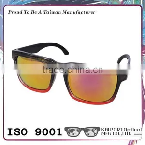 Two Tone Color Wild Style Mirror Sunglasses With Crystal Coating thumbnail-5