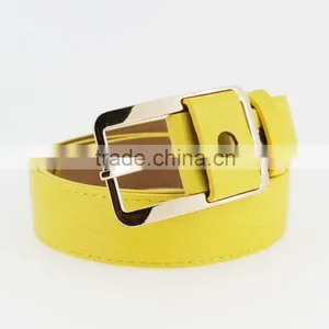 Women's Fashion Yellow PU Leather Belts for Jeans With Alloy Buckles in YiWu Factory thumbnail-2