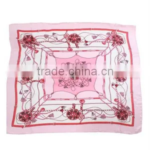 Fashion Printed Silk Square Foulard or Print Silk Scarf thumbnail-1