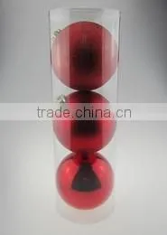 12CM Red Decorative Plastic Plain Christmas Ball thumbnail-1