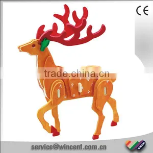 EN71 CE Passed DIY Drawing Deer Plywood 3D Puzzle thumbnail-1