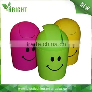 BT011 Round Smile Face Dustbin, Promotional Gift Round Bin, Small Plastic Bin With Lids thumbnail-1