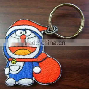 Double-sided Embroidery Patch / Doraemon Keychain Embroidery Badge / Custom Keychain Emboridered Patch thumbnail-1