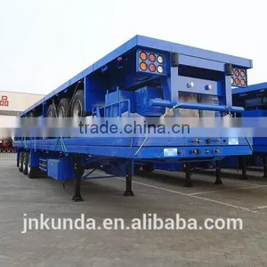 China High Quality Tri Axle 40 Feet Transport Flatbed Trailer With FUWA Axle thumbnail-1