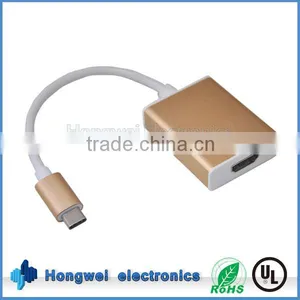 Gold Shell HDMl Adapter to USB Type C Standard 1440P Usb 3.1 Composite Video Adapter thumbnail-1
