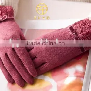 Pink Colors Fashion Women's Wool Gloves Touch Screen Winter Warm Gloves thumbnail-1