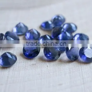 Wholesale Price AAA Quality Loose Gemstones Blue Corundum Loose Round Cut Gemstone thumbnail-1