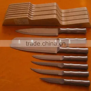 Stainless Steel Knife Set -8Pcs With Wooden Block thumbnail-1
