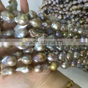 Baroque 15-17mm Purple Necklace thumbnail-2