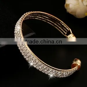 Fashion Women Girl Crystal Rhinestone Charm Bracelet Open Cuff Bangle thumbnail-4