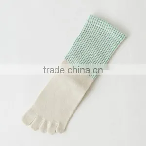 China Socks Manufacturer Custom OEM Design Woman Comfortable Cotton Sox Plain Cable Knit Five Toes Pilates Yoga Sock thumbnail-3
