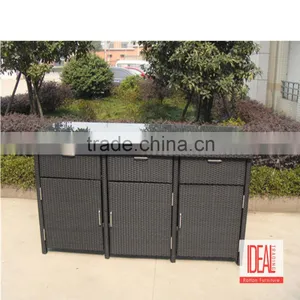 Outdoor Swimming Pool Party Square Table and Rattan Arm Chair Wicker Garden Furniture thumbnail-6