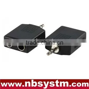 3.5mm Stereo Plug Male to 2x 6.35mm Jack Female Adapter thumbnail-1