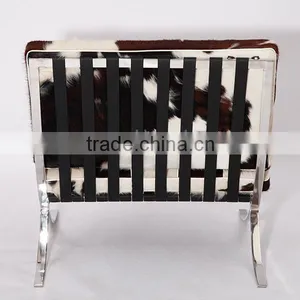 Furniture Factory Wholesale Kock off Barcelona Chair in Cowhide thumbnail-6