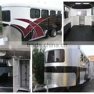 HOT SALE 3 Horse Angle Load Extended 500mm Length Horse Trailer Made in China thumbnail-1
