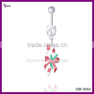 Wholesale Cheap Enamel Christmas Candy Navel Piercing Ring thumbnail-1