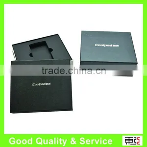 Black Hardcover Mobile Phone Packing Paper Boxes With EVA Tray Inside thumbnail-1
