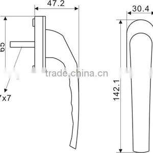 Aluminum Alloy Door Handle PVC Window Handle Door and Window Handle Espagnolette Handle 90110201 thumbnail-2