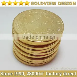 Custom Gold Coin/challenge Coin/gold Plated Tungsten Coin/Gold Tin Alloy Plating for Variety Use Made in China thumbnail-3