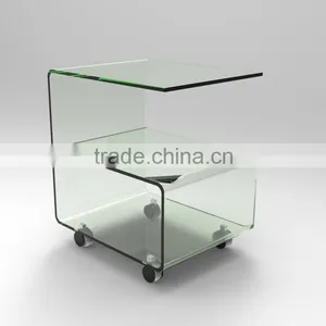 Top Class High Transparent Acrylic Table With Wheels Factory Competitive Price thumbnail-3