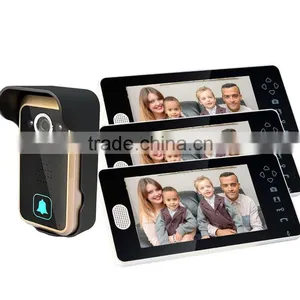 7 Inch TFT Screen Wireless Handfree Color Video Door Phone With Three Monitor and One Camera thumbnail-1