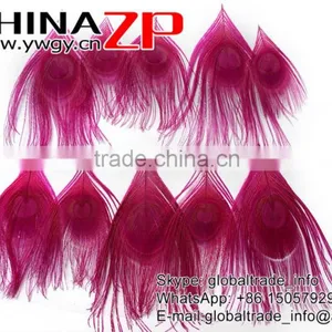 No.1 Supplier ZPDECOR Wholesale Selected Prime Quality Dyed Hot Pink Trimmed Short Peacock Feathers for Decoration thumbnail-3