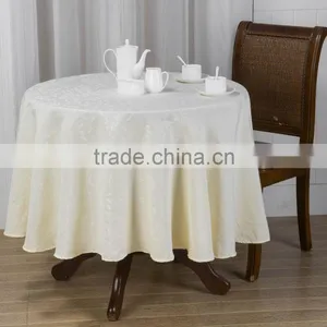 Cheap Jacquard Damask Polyester Table Cloth Leaf Design thumbnail-1