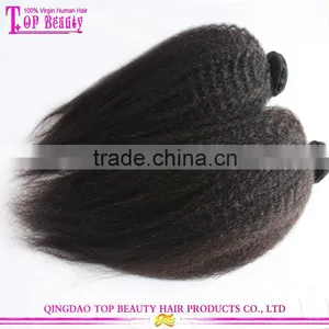 Unprocessed Kinky Straight Yaki Hair Weave 100% Virgin Mongolian Kinky Straight Hair thumbnail-3