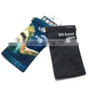 Best Selling High Quality Custom Logo Silk Pouch Soft Case Sunglasses Microfiber Pouch With Drawstring thumbnail-2