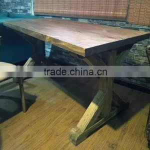 Antique Solid Pine Wood Dining Table Designs thumbnail-1