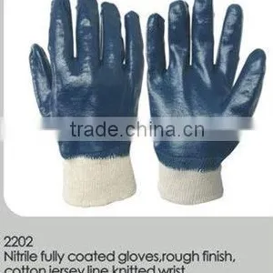 Blue Nitrile Coated Canvas Cuff Gloves thumbnail-1