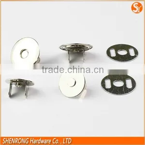 Disc Pattern 18mm*2.5mm Nickel Metal Hidden Magnetic Snap Fastener With Printing Logo/brand thumbnail-3