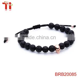 Volcanic Stone Bracelet Skull Bracelet Jewelry Wholesale, Skull Bracelet Men thumbnail-2