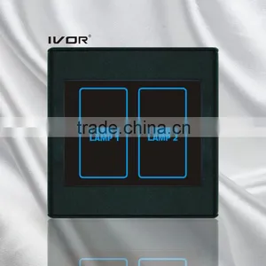 2 Gangs Lighting Touch Switch Piano Black (SK-T2300L2-PBK) thumbnail-1