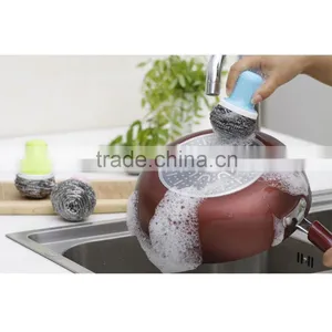 Kitchen Handle Pot Round Stainless Steel Wire Brush thumbnail-2
