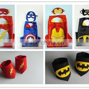 Holloween Superhero Costume Super Hero Cape and Wristband Dress up for Kids thumbnail-1