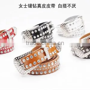 2014 New Arrival Western Ladies Rivet New Fashion Belt With Flower Leather Pattern Buckle Wholesale /Retail Sell thumbnail-3