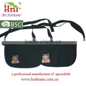 Cheap Bulk Wholesale Silk Screen Printing Bar Aprons With Zipper Pocket thumbnail-1