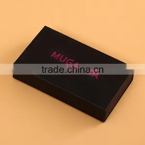 Narrow & Long Drawer Type Black Gift Paper Box With Logo Printed thumbnail-3