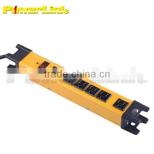 H80147 UL/CUL 6 Outlet Metal Power Strip With Surge Protectors / Power Bar / Power Sockets thumbnail-1