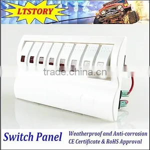 Marine Boat Bridge Control Rocker Switch Panel With Breaker 8 GANG thumbnail-1