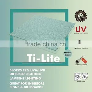 Opaque Lower Temp Plastic Polycarbonate Embossed Sheet (Ti-Lite Metallic Green Solid Embossed) thumbnail-1