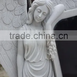 Hand Carved Natural Stone Angel Headstone thumbnail-3