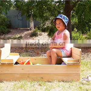 Strongbox Square Wooden Sandpit for Children thumbnail-5
