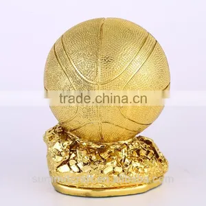 Custom Resin Shinny Golden Basketball Trophy thumbnail-1