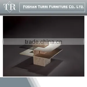 Iran Natural Travertine Base Round Glass Side Table thumbnail-6