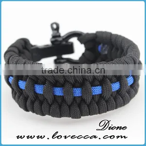 Stainless Steel Shackle Buckle Hiking Outdoor Survival Paracord Bracelet thumbnail-2